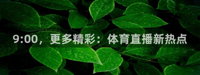 9:00，更多精彩：体育直播新热点